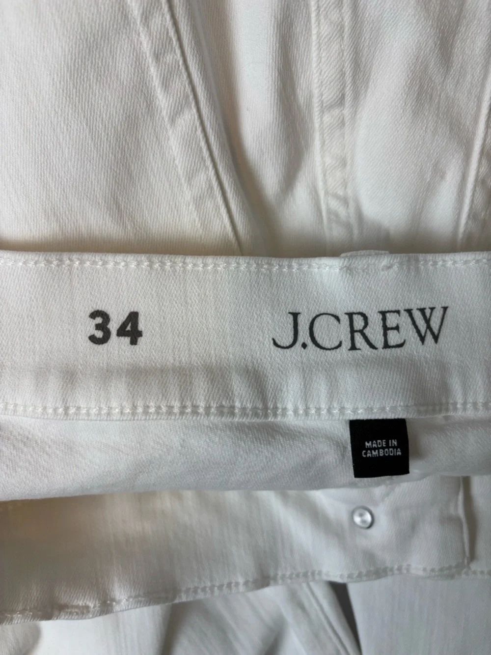 J Crew Jeans Womens 34 White '96 Denim Trouser Sailor Wide Leg Flare Casual
